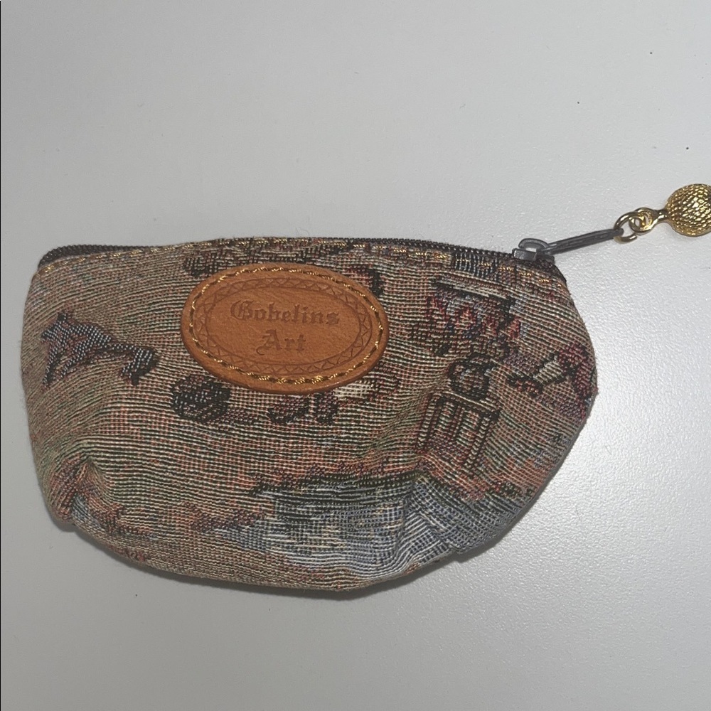 Gobelins Art Tapestry Mini Bag - Brown leather stamped patch